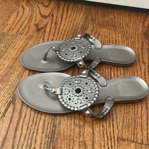 Jack Rogers Womens Gray Gold Jelly Flip Flop Sandals Sz US 7 - Picture 3 of 5